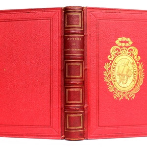 1880 RARE Selected Works of Saint-Evremond, French Soldier, Hedonist, Essayist and Literary Critic Leather Binding 1800s