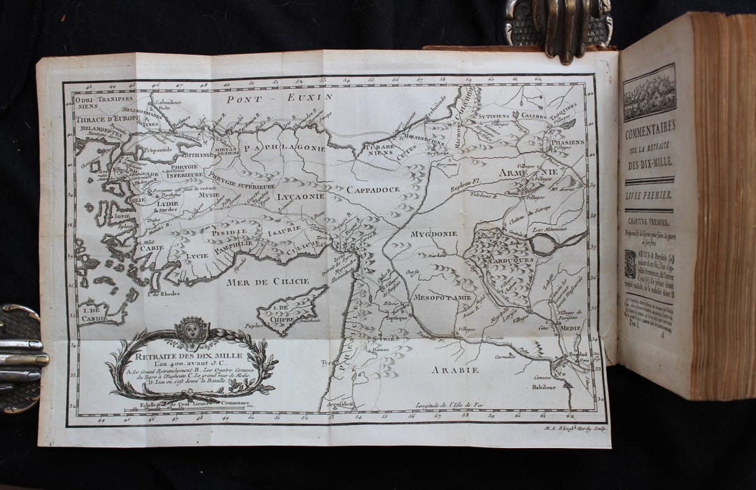 1766 Xenophon's Anabasis: French Military Commentary & Fold-out Maps - Etsy