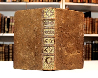 Libro del sacerdocio jesuita de 1705: Meditaciones encuadernadas en cuero en francés