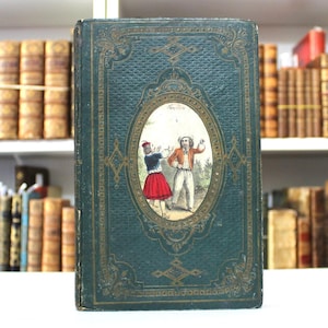 1861 RARE Literatura infantil francesa / "La Providence ou Fénelon Enfant. Suivi de Marie pour Mère" / Cartonaje decorativo romántico