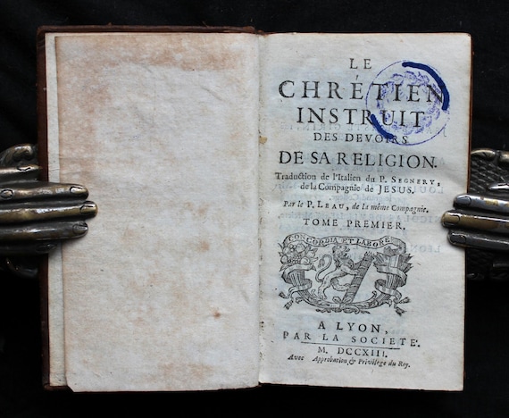 1713 French Antique Book: 'The Instructed Christian' - Leather Bound Jesuit Text