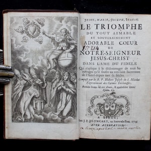 Sacred Heart of Jesus: 1707 Antique French Catholic Book