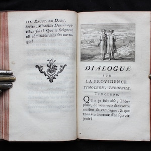 1768 French Philosophy: Four Dialogues on Soul, God, Religion - Illustrated Leather Binding