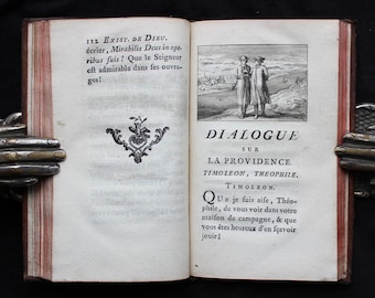 Filosofia Francesa de 1768: Quatro Diálogos sobre Alma, Deus e Religião - Encadernação de Couro Ilustrada