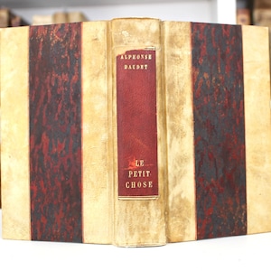 1900 RARE "Alphonse Daudet : La Petite Chose. Histoire d'un Enfant" Littérature Française Reliure Vélin Paris Alphonse Lemerre Livre Antique