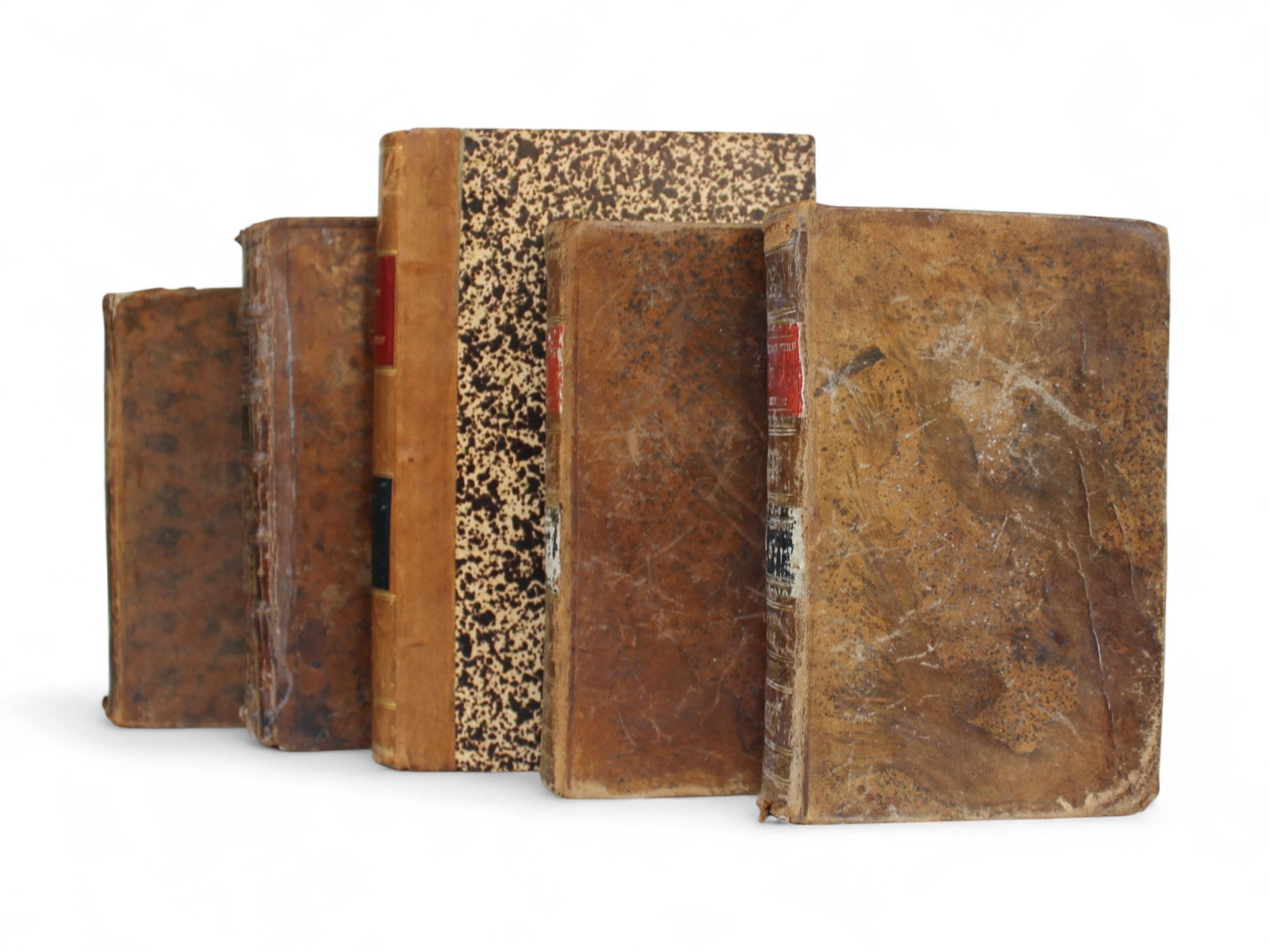 アンティークフランスの書籍セット（1750-1830）：5巻革製バンドル