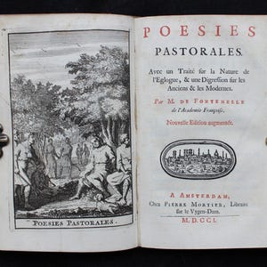1701 Fontenelle: Lettres Galantes & Poésies Pastorales, Illustrated