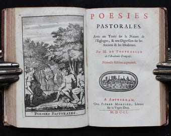 1701 Fontenelle: Lettres Galantes & Poésies Pastorales, Illustrated