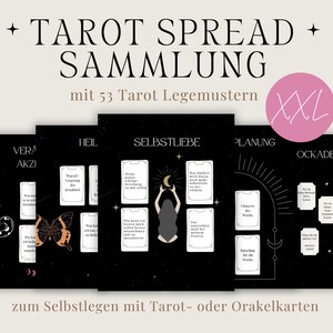 Tarot Legemuster Sammlung XXL, Tarot spreads, alle Themen, für Anfänger und Fortgeschrittene, deutsch, Spickzettel, Legesystem, Kartenlegen