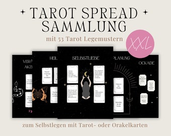 Tarot Legemuster Sammlung XXL, Tarot spreads, alle Themen, für Anfänger und Fortgeschrittene, deutsch, Spickzettel, Legesystem, Kartenlegen