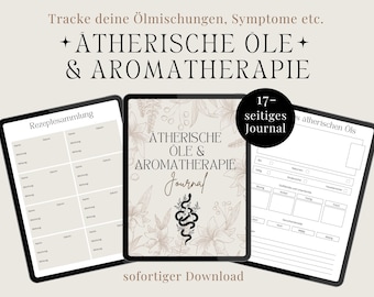 Ätherische Öle & Aromatherapie Buch Geschenk Rezepte druckbare Vorlage spirituelle Energiearbeit Öle Notizbuch Aromatherapie Lexikon
