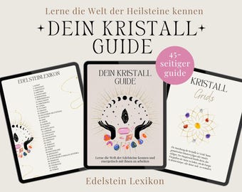 Dein Kristall Guide Edelstein Lexikon Ratgeber Kristalltagebuch deutsch | Bedeutungen der Kristalle Heilsteine Spickzettel Crystal Buch