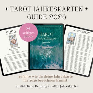 Tarot Yearly Cards Guide 2026 Year Planner Card Reading Printable Fortune Telling Yearly Preview Tarot E-Book Yearly Reading German Energy Work