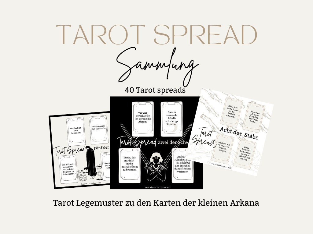 Tarot Spread Pdf Printable Tarot Deck Tarot Bundle Tarot Journal