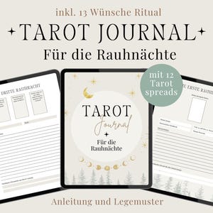 Tarotdagboek voor de ruige nachten Duits, rituelen, instructies, werkboek, kaartlezen, tarothulp, dagboek, begeleiding, 13 wensenritueel