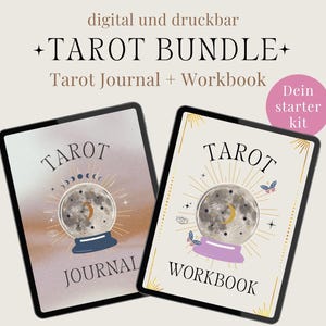 Tarot Workbook Bundle Deutsch | Tarot Journal & Arbeitsbuch zum Tarot Lernen Spirituelles Tagebuch druckbar Tarot Kartenlegen für Anfänger