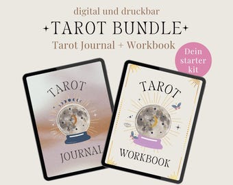 Tarot Workbook Bundle (German) | Tarot Journal & Workbook for Learning Tarot | Printable Spiritual Diary | Tarot Card Reading for Beginners