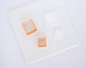 Love Polaroid, Retro Photo Clay Cutter | PLA Polymer Tool | 25mm, 35mm, For Earrings - Embossed Frame