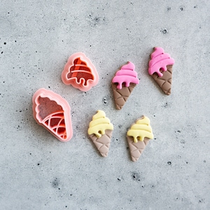 Waffelkegel-Eiscreme-Tonschneider – 2-teiliges Set