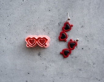 Heart Sunglasses Clay Cutter: Earring DIY Craft