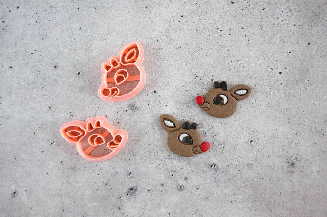 Rudolph Clay Cutter: Single or Mirrored Reindeer Cutter - Etsy