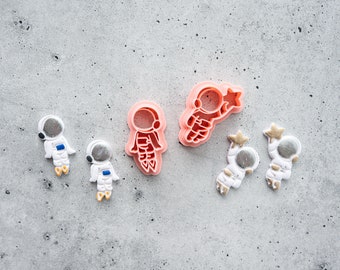 Astronaut Flying Clay Cutter: Space Theme Earring Size 35mm