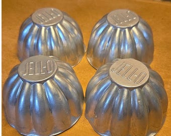 Vintage Jello Brand Aluminum Tins Molds Cake Tart Set of al66
