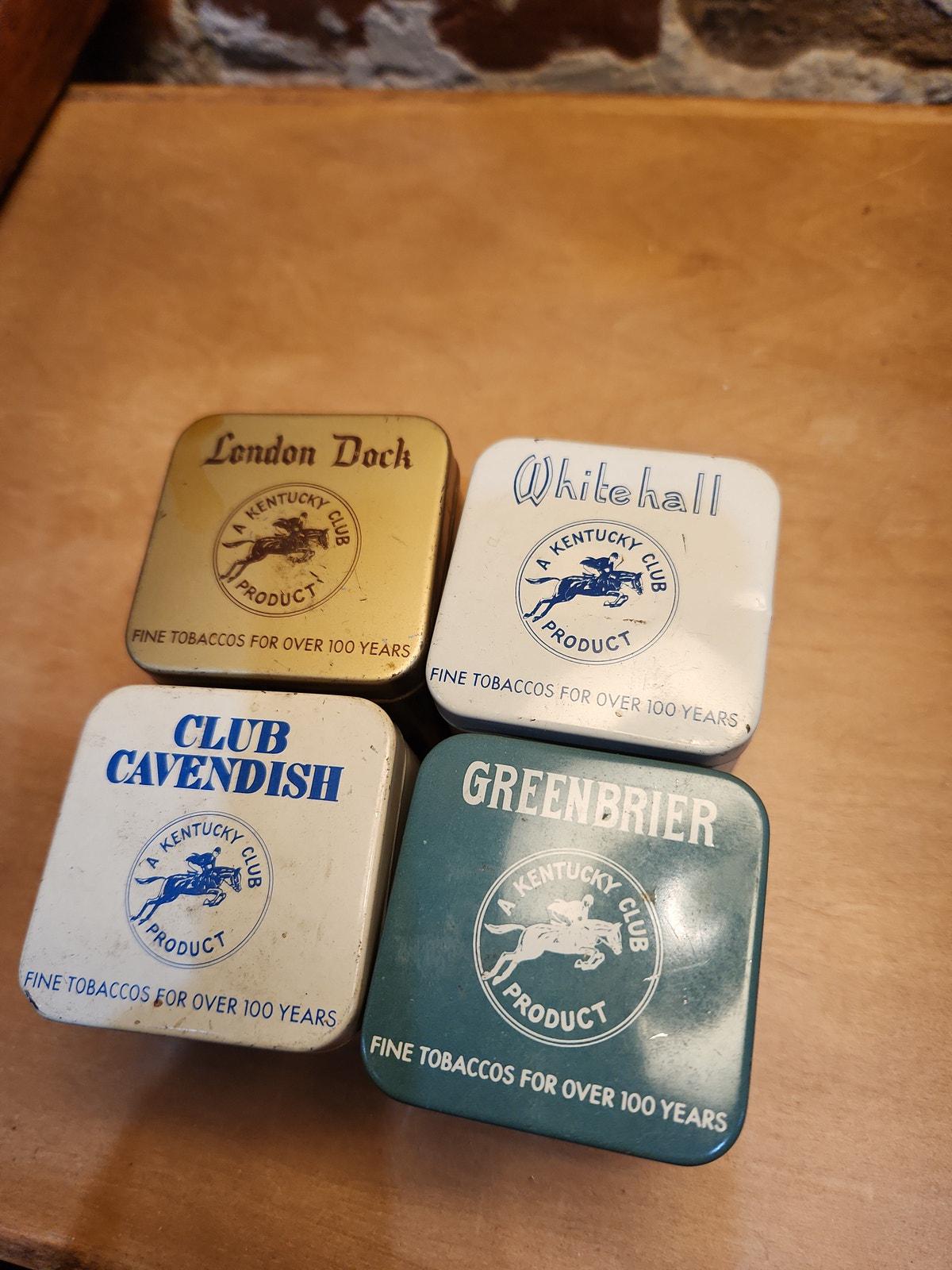 tobacco for less glasgow ky Vintage Kentucky Club Product Tobacco Tins Set of 4 London Dock, Club  Cavendish, Whitehall Greenbrier NO CONTENTS Tt88