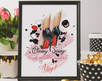 Luxe Mode Ontwerper A4 Poster Print Hoge Hakken Illustratie Foto Foto Muur Home Glamour Beauty Decor Handtas
