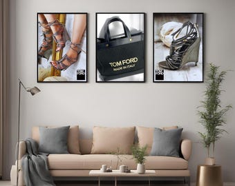 Modeposter luxe kunst aan de muur | Set van 3 glamour | Moderne kamerinrichting | Stijlvol huisontwerp | Elegante modekunst | Hoogwaardige afdruk