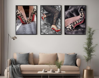 Affiche tendance luxe, impression d'art mural | Lot de 3 Glam | Décoration de chambre moderne | Design de maison élégant | Art de la mode élégante | Impression de haute qualité