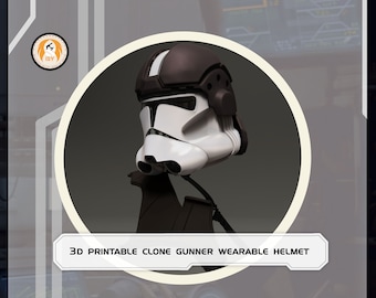 star wars 3d printable wearable clone gunner helmet cosplay, costume
