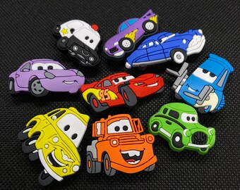 The Cars Movie Croc Charms: Transform Your Footwear with Lightning McQueen, Mater, and Cruz Ramirez-inspired Accessories! Rev Up Your Style!