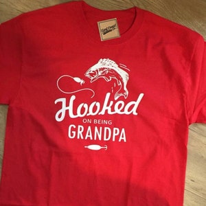 Hooked on Being Grandpa Poppy - Cute Fishing Shirt; available for any name, and in all sizes!