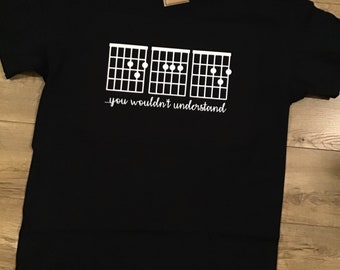 DAD Guitar Chord Shirt; Father’s Day Gift; Gift for Dad; Guitar Music Musician Shirt - available in all sizes and colours!