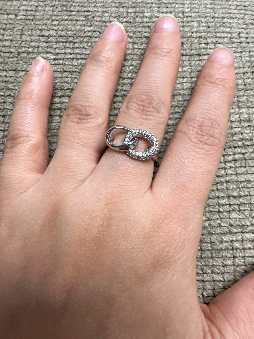 Infinite Allure: 18K White Gold Plated & Hand Set Diamond Double Halo 