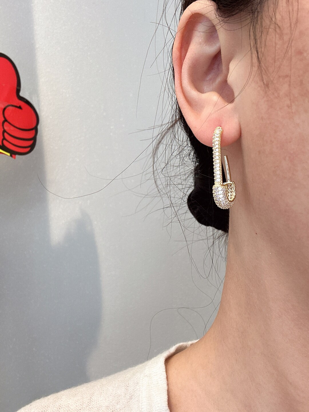 Radiant Loops: 18K Gold-plated Diamond Hoop Stud Earrings Perfect Gift ...