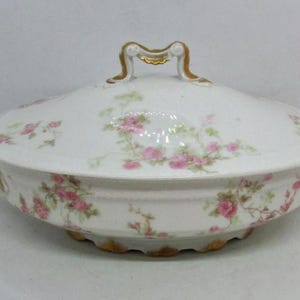 Tigela oval para vegetais Haviland Limoges com padrão Schleiger 42