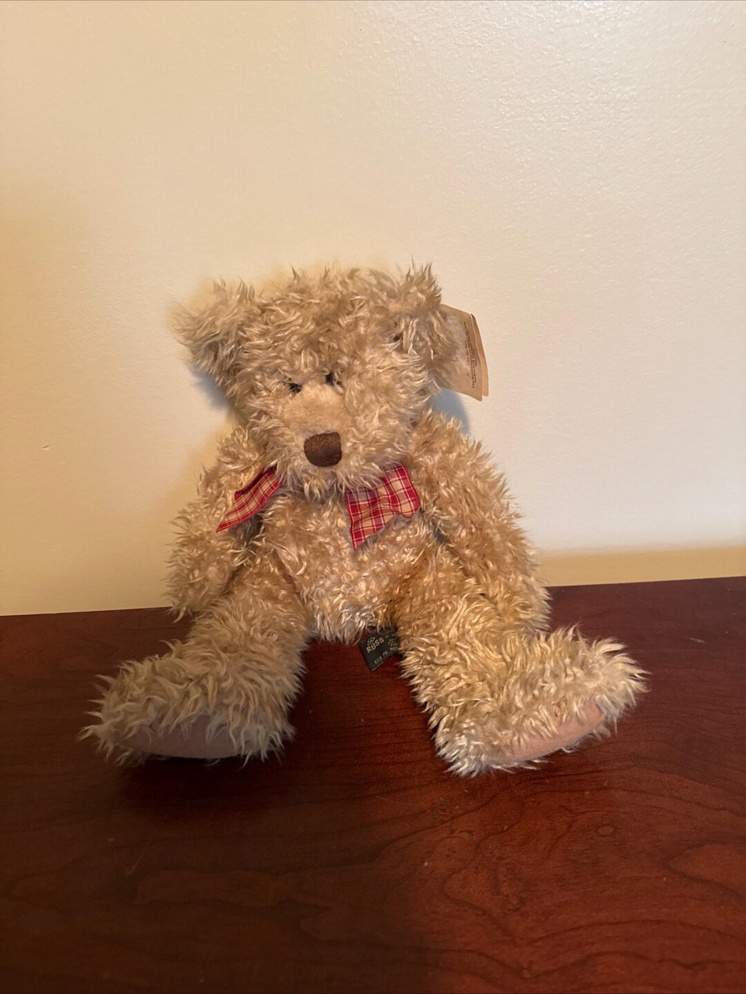 Russ Berrie & Co Plush “toffee” the Scruffy Teddy Bear Animal 14” - Etsy