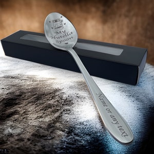 Personalised Nutella Spoon - Custom Engraved Coffee Spoon, Tea Spoon with Name, Personalised Engraving Spoon, Personalized Spoon Christmas
