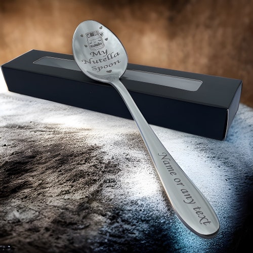 Personalised Nutella Spoon - Custom Engraved Coffee Spoon, Tea Spoon with Name, Personalised Engraving Spoon, Personalized Spoon Christmas