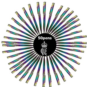 50 pens Rainbow King Charles III Coronation 2023 | Coronation King Charles Pens for memorabilia | coronation keepsake | Coronation