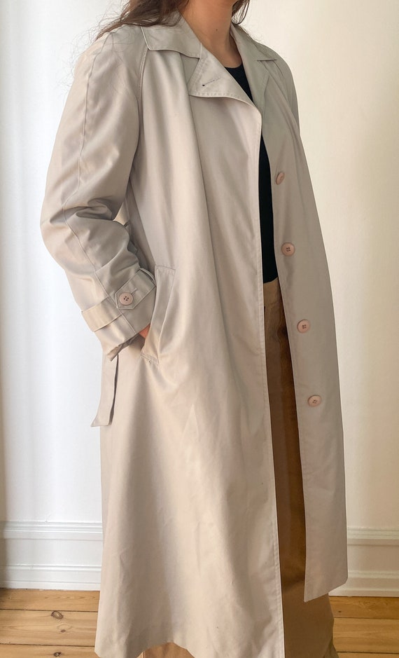 Vintage Minimalistic Oversize Trenchcoat, Light G… - image 3