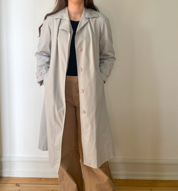 Vintage Minimalistic Oversize Trenchcoat, Light G… - image 1