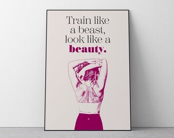Gym poster, gym wall print, fitness printable, home gym sign, motivational workout, gym quote, fitness wall decor, INSTANT DOWNLOAD