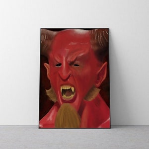 Halloween home decor wall print wall decor digital print wall hanging decor devil print
