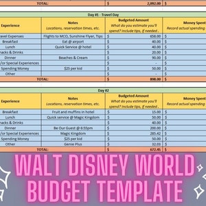 Modèle de budget et d&#39;épargne WDW - numérique