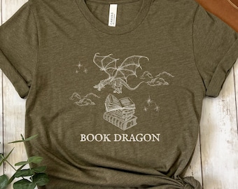 Book Dragon Shirt Reader Shirt Book Lover Gift for Book Lover Bookish Merch Booksellers Gift  Book worm Bookdragon Tshirt Book Hoarder Tee