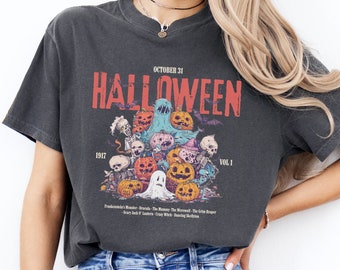 Vintage Monster Mash Halloween Tee - Retro Spooky Comfort Colors Shirt