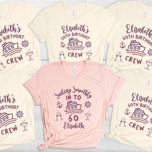 Birthday Cruise Shirt Custom Birthday Shirt Birthday Cruise Crew Personalized Birthday Tee Matching Birthday Shirt Sailing Smoothly Into